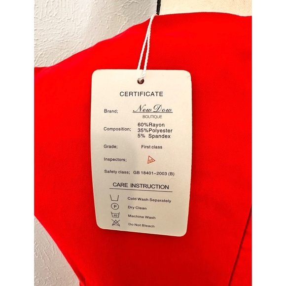 New Dow Boutique Classic Collection Sexy Red 50's Retro Pencil Dress, L - Picture 8 of 15